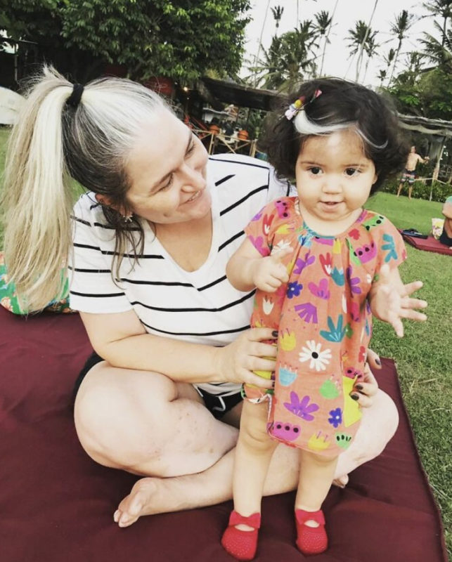 This little atypical with white hair is already three years old. What does she look like now?