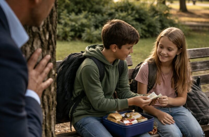 Er folgte seinem Sohn nach der Schule und erwartete eine kindische Lüge… doch was er auf einer Parkbank fand, enthüllte ein Geheimnis, das zwei Familien zerstören könnte.
