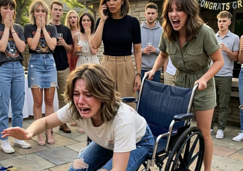 Meine Schwester erzählte allen, ich würde eine Lähmung nur vortäuschen, um Mitleid zu erregen – dann riss sie mich aus meinem Rollstuhl und ließ mich vor 100 Gästen zu Boden stürzen. Was sie nicht bemerkte: Jemand stand bereits hinter ihr und wählte den Notruf.