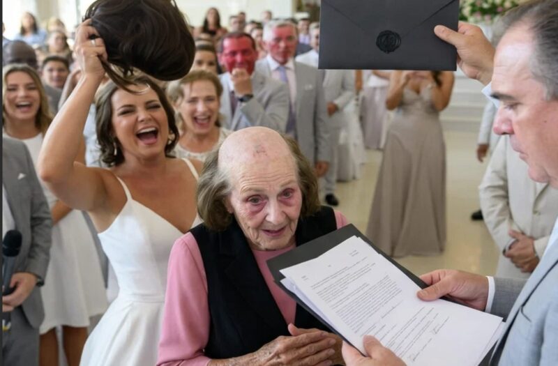 Meine Schwiegertochter riss meiner Frau auf der Hochzeit meines Sohnes die Perücke vom Kopf und enthüllte so die Spuren monatelanger Behandlung, während einige Gäste lachten. Ich ging auf die Bühne, deckte meine Frau mit meiner Jacke zu und öffnete den Hochzeitsumschlag…