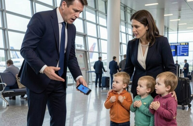 Er sagte mir, ich solle das Baby alleine großziehen – achtzehn Monate später sah er drei Kleinkinder am Flughafen Boston Logan und erkannte, was er verloren hatte.